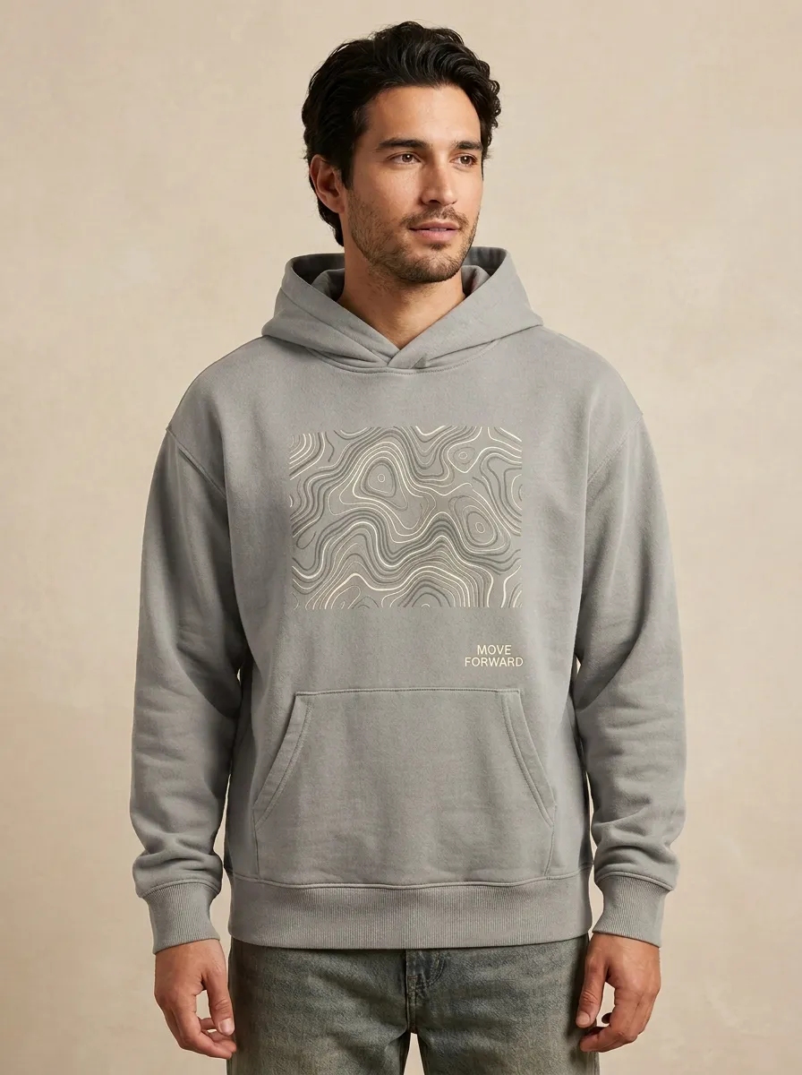 Relaxed Move Forward Topographic Map Hoodie