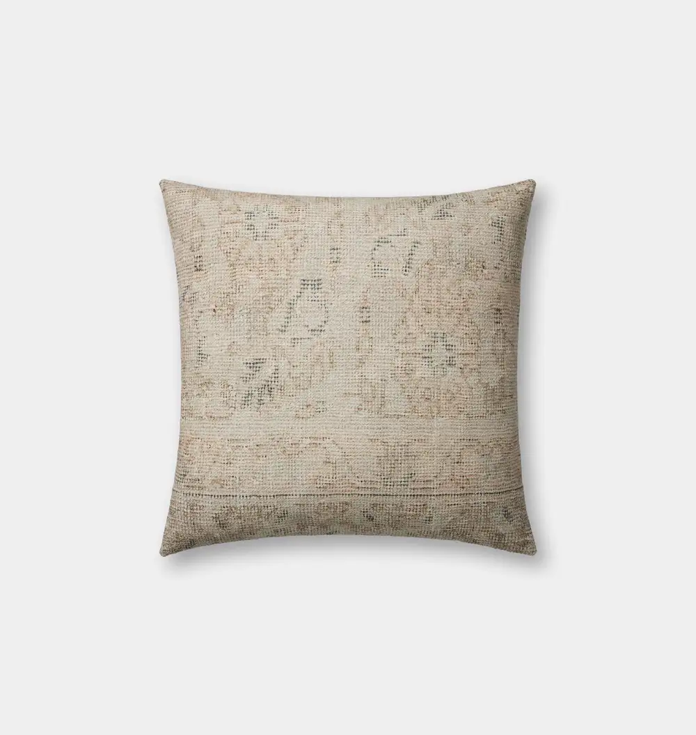 Natural and Blue Woven Pattern Sofa Throw Pillow