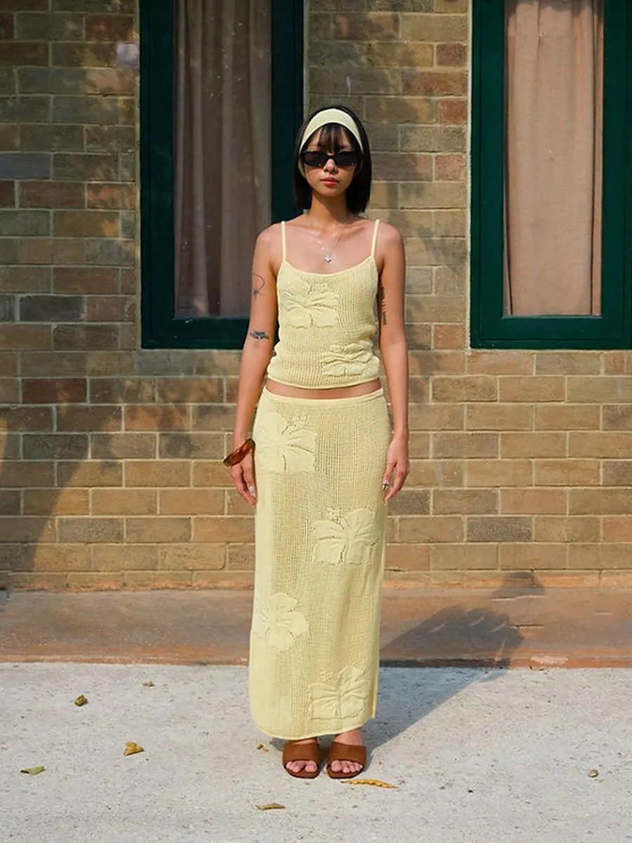 Paloma Floral Knit Skirt Two-Piece Set