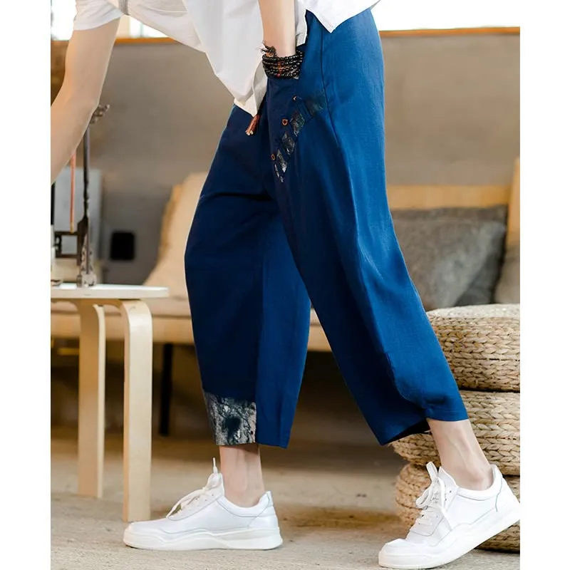 Drawstring Patchwork Pants