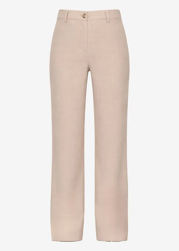 Beige Straight Everyday Pants