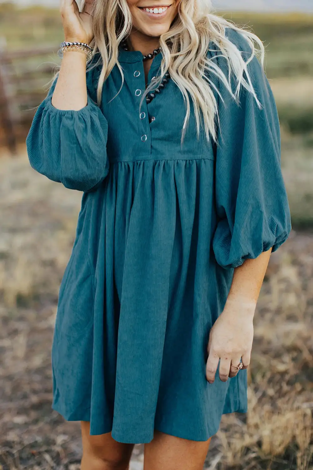Polished Button Front Mini Dress