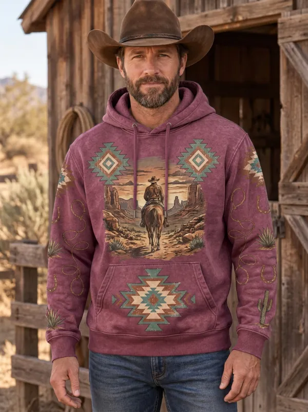 Prairie Sky Desert Aztec Prairie Look Men's Western Sweatshirt