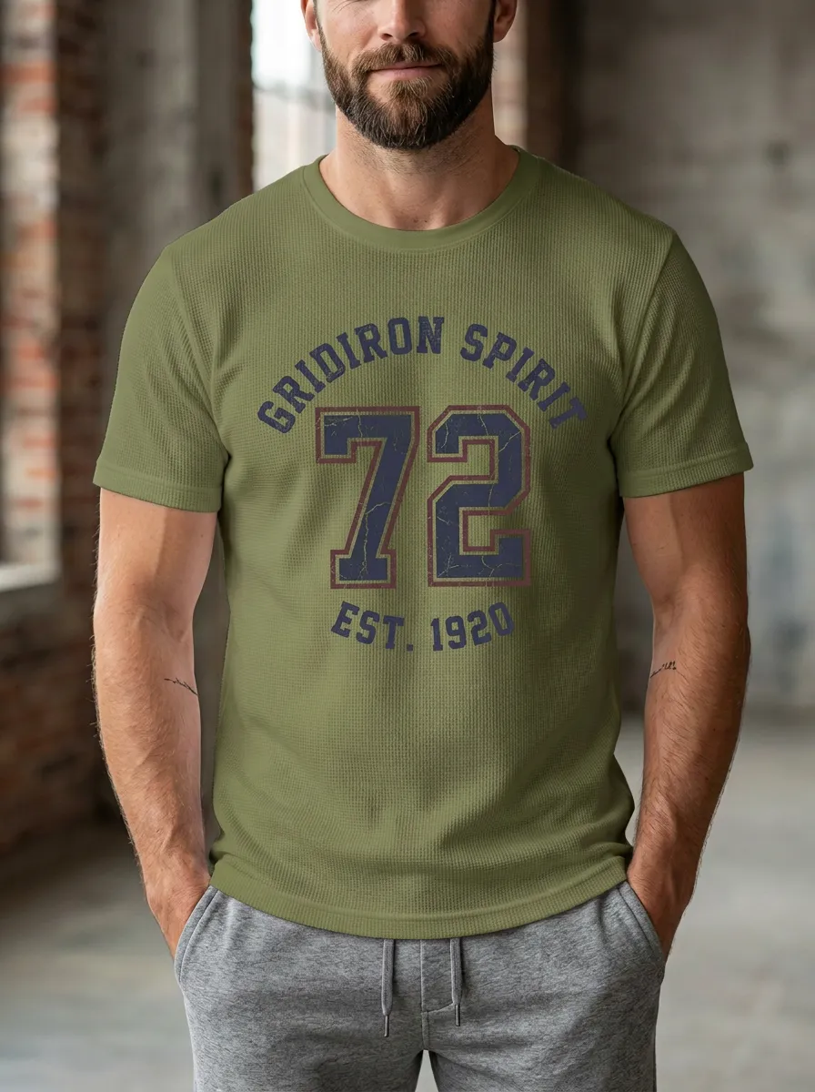 Men's Graphic Football Gridiron Ball Crew Neck Graphic T-Shirt