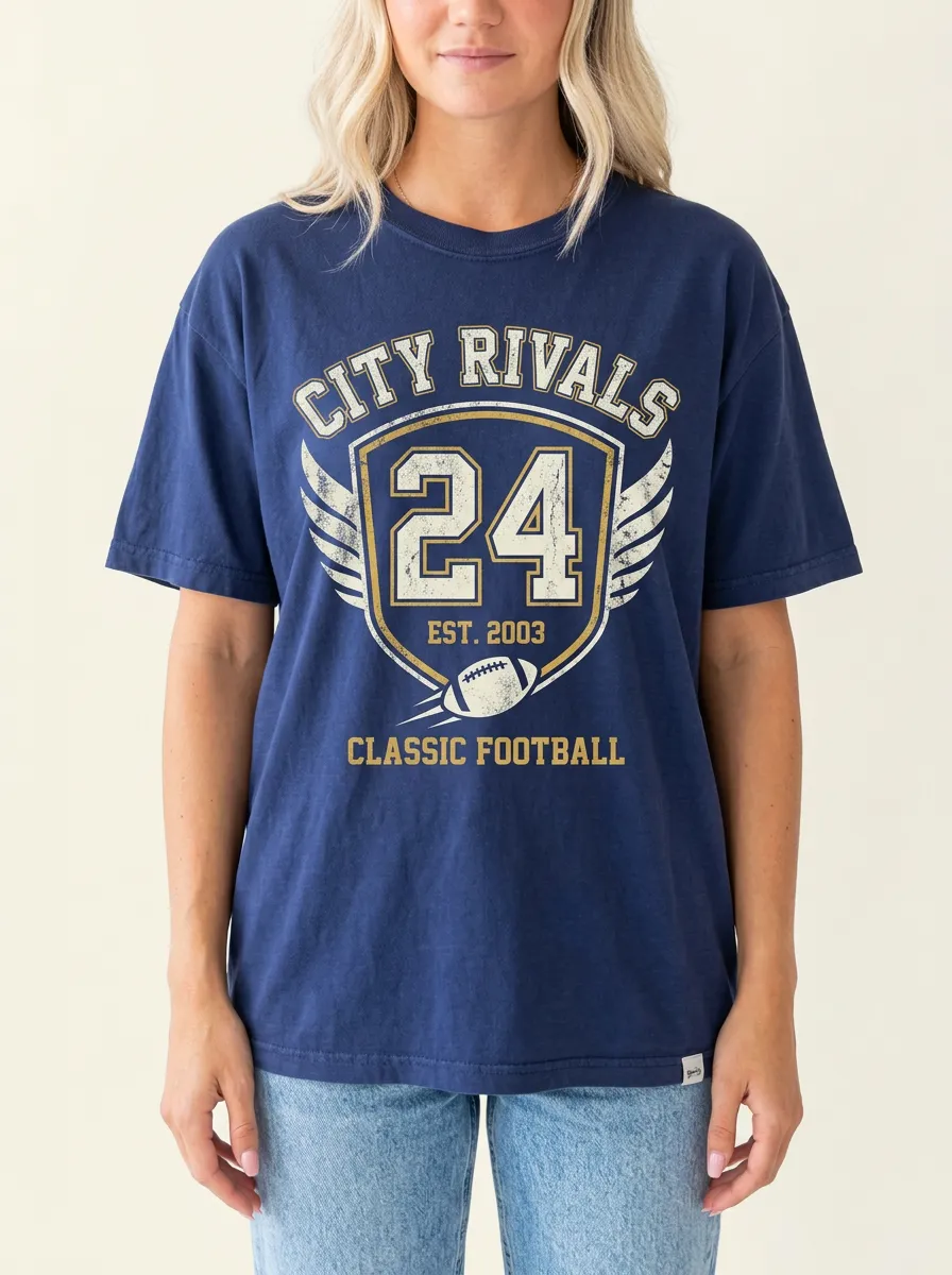 Gridiron Shield Ball Crewneck T-Shirt
