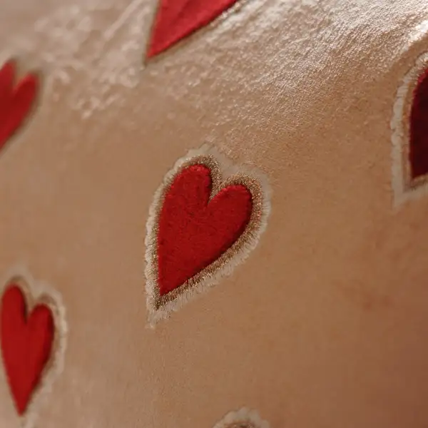 Pink Red Applique Cushion Cover