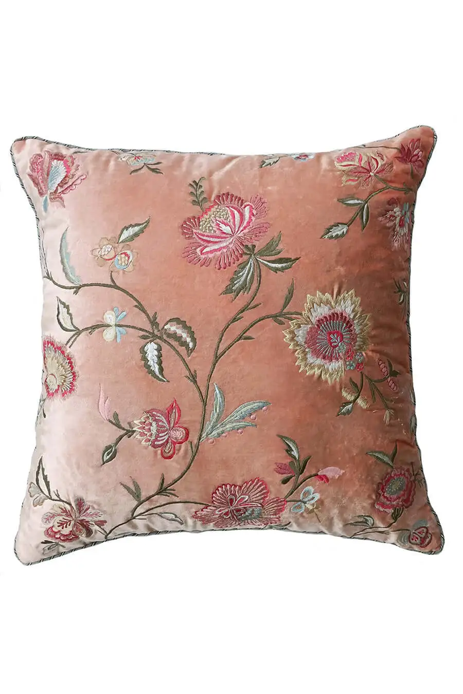 Refined Embroidered Velvet Decorative Cushion Cover