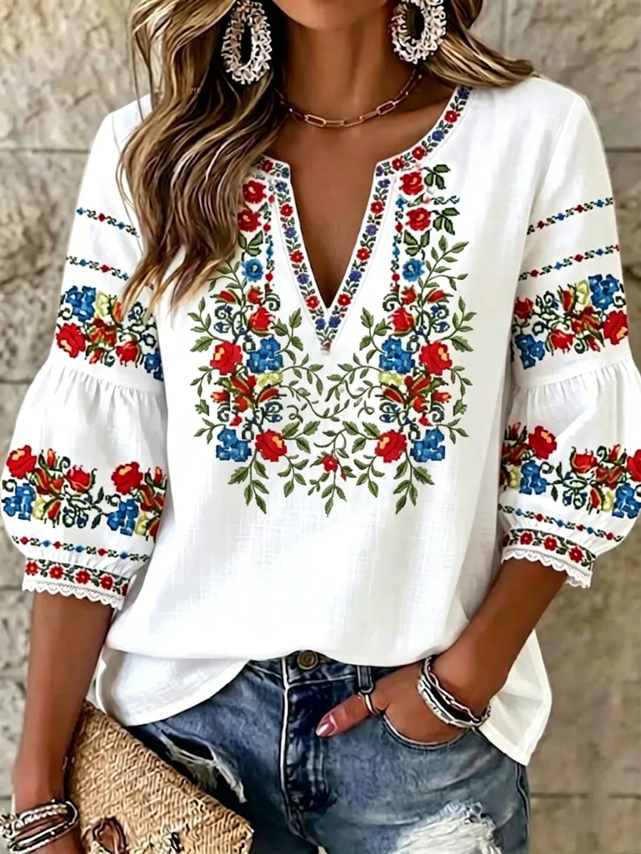 Women's German Bavarian style floral top