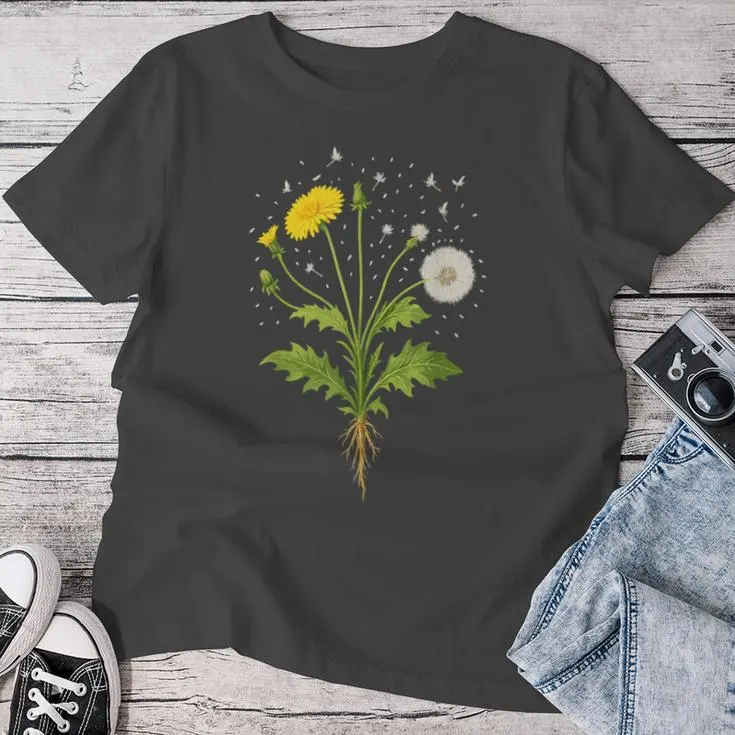 Vintage Wildflower Nature Plant Roots Women T-shirt