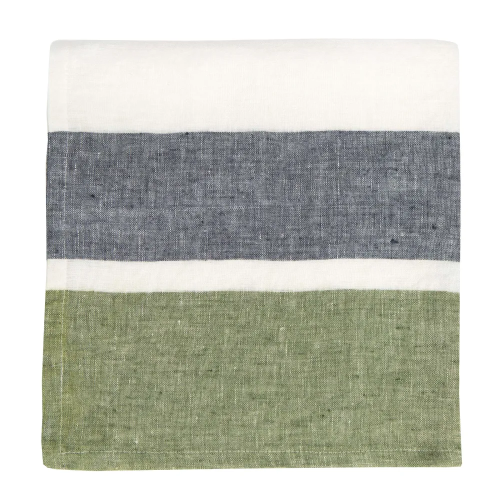 Relaxed Bold Stripe Linen Napkin Set