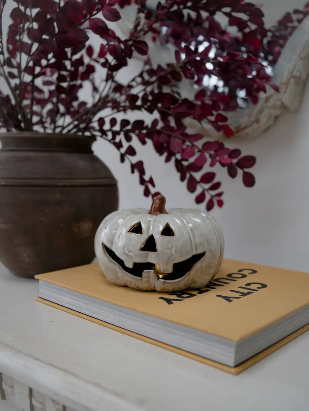 Stoneware Pumpkin Led Ornament