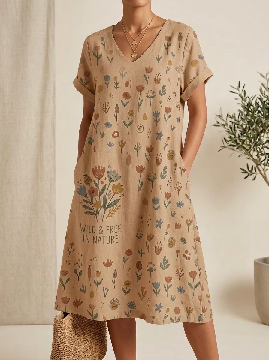 Nature Lover Wildflower V-Neck Top