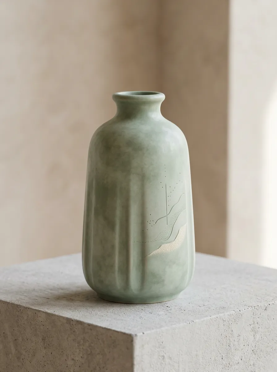Minimalist Abstract Line Printed Table Vase