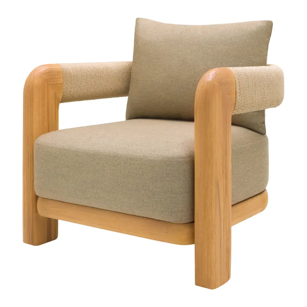 Cushioned Teak Outdoor Accent Chair