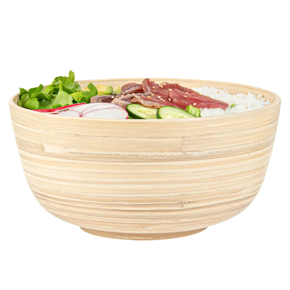 Dining Table Spun Bamboo Salad Bowl