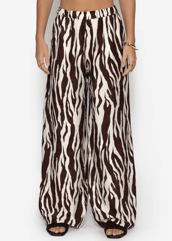 Brown Print Everyday Pants