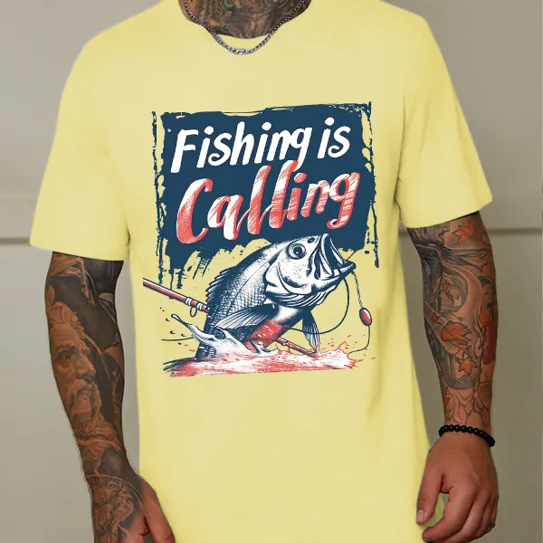 Fishing Themed Call Inspired Graphic T-Shirt