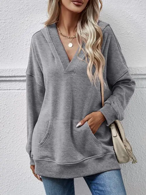 Long-Sleeve Drop-Shoulder Hoodie