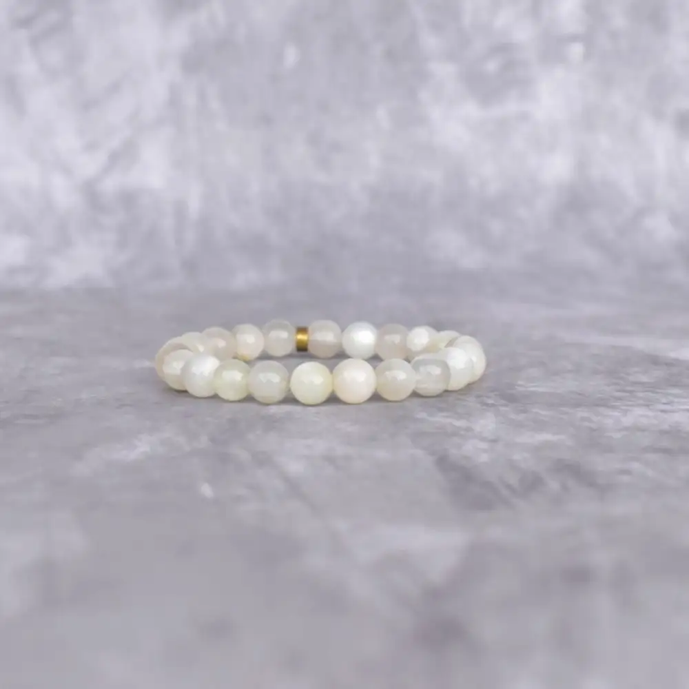 Statement Minimal Moonstone Bead Bracelet