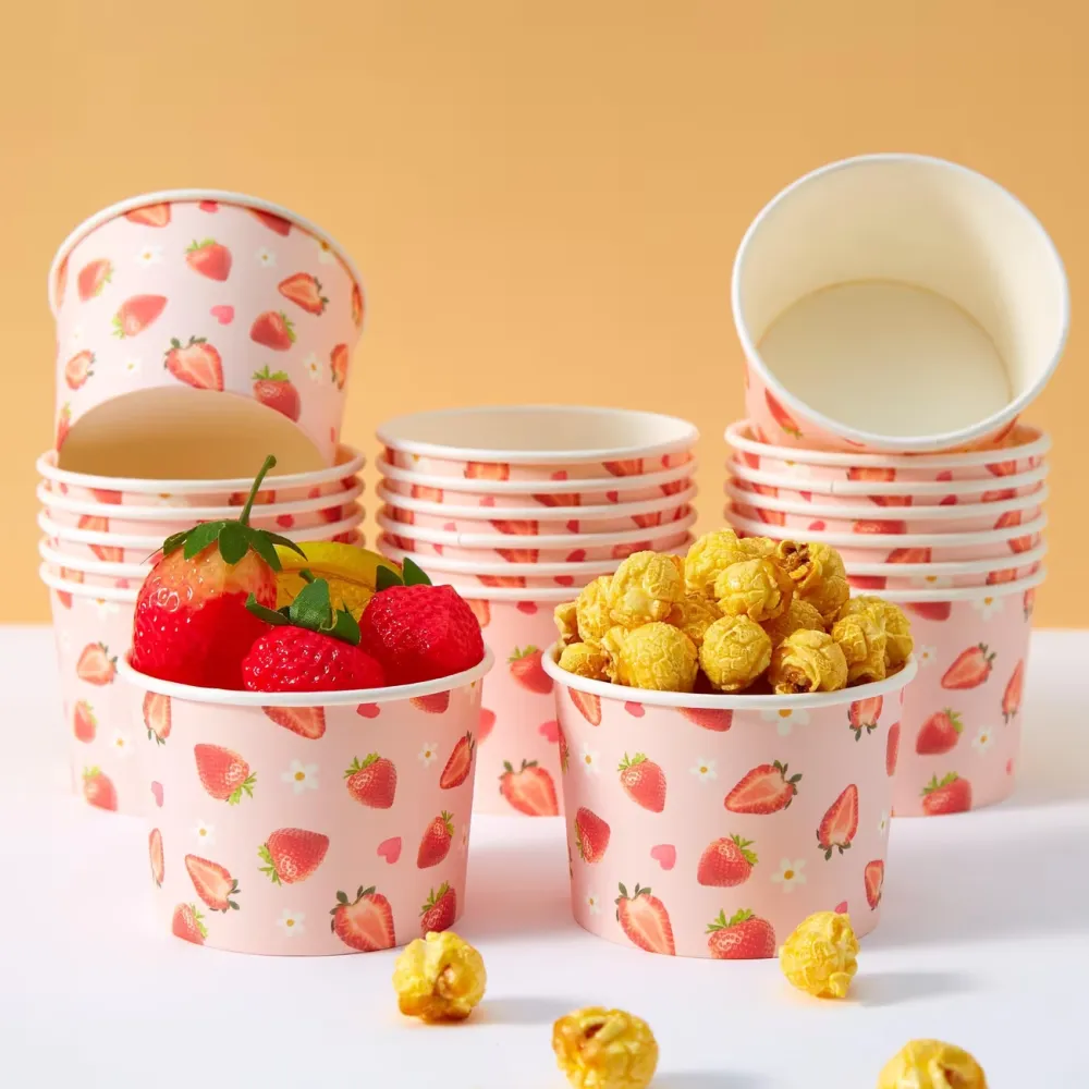 Strawberry Print Snack Cups