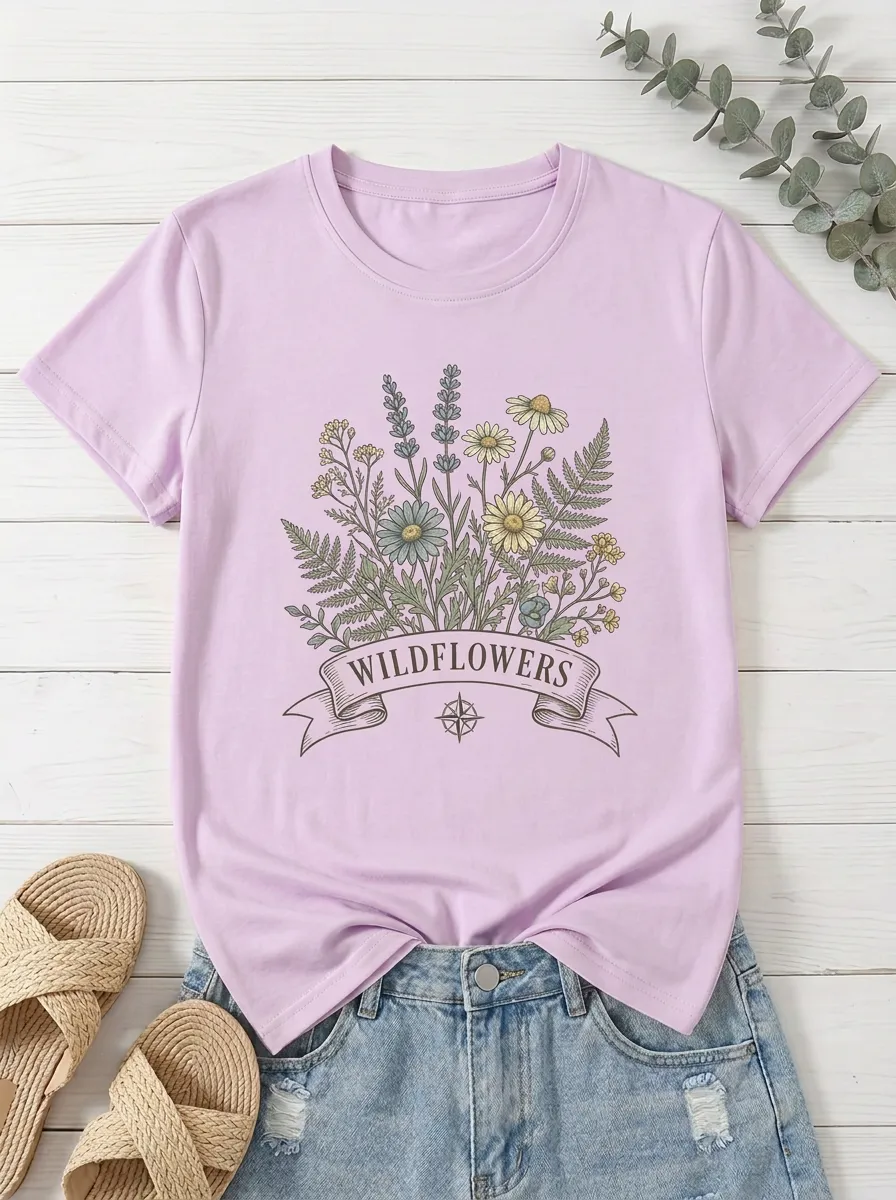 Nature Lover Wildflowers Botanical T-Shirt