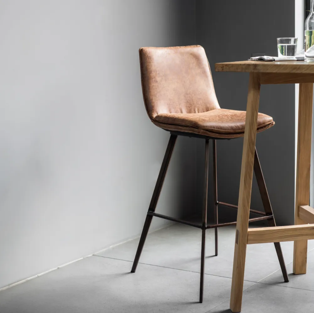 Leather Contemporary Stool