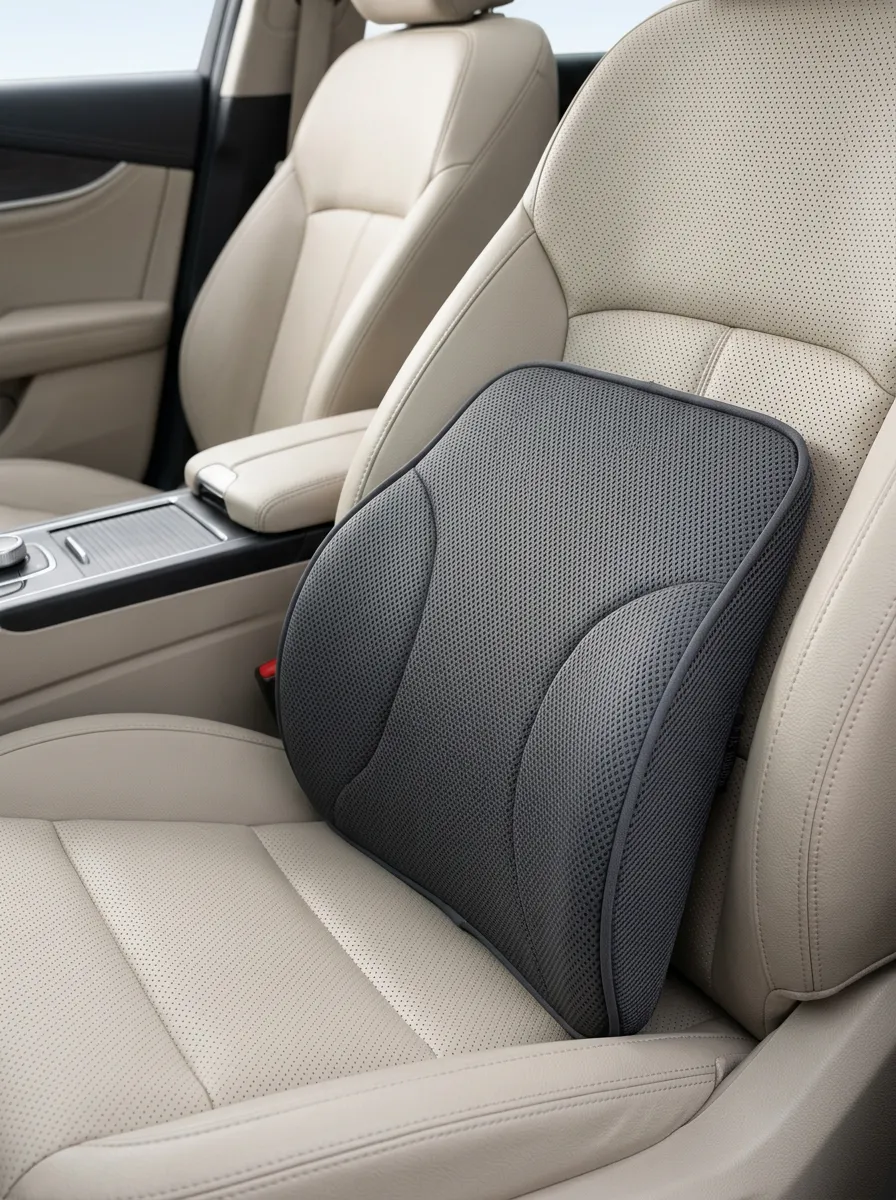 Refined Textured Car Lumbar Support Pillow