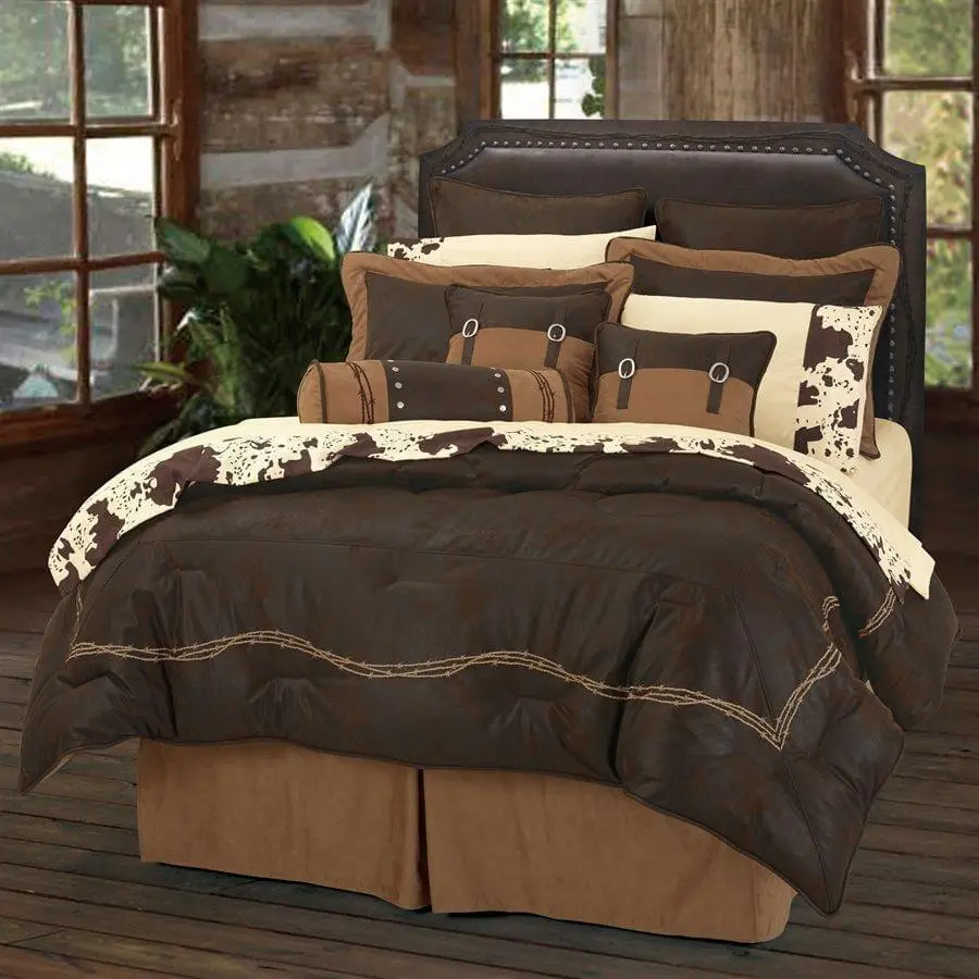 Embroidered Suede Comforter Set