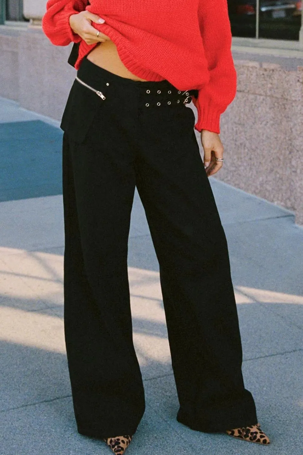 Wide Leg Jeans With Pocket