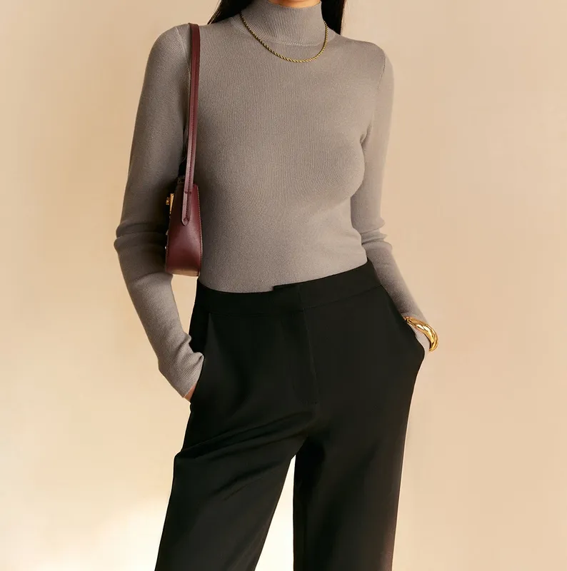 Spring Comfortable Mock High-Neck Top