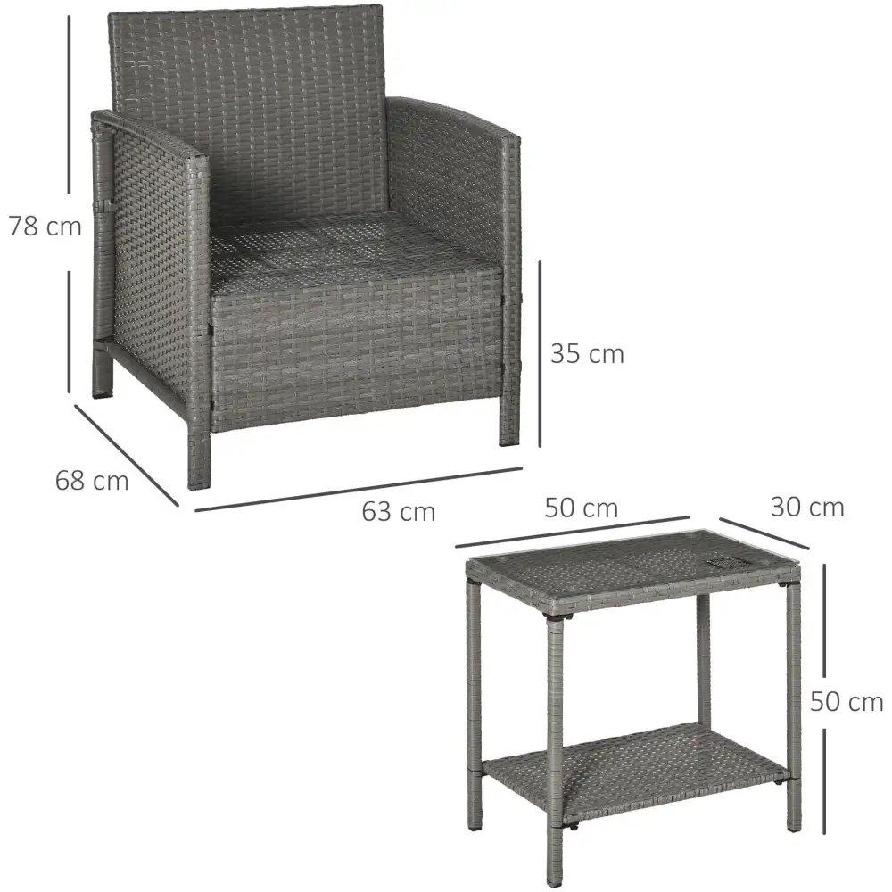 Refined Rattan Garden Bistro Set