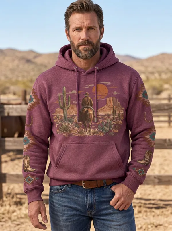 Range Rider Cactus Desert Canyon Style Men's Western Sweatshirt