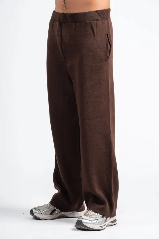 Brown Relaxed Knit Lounge Pants