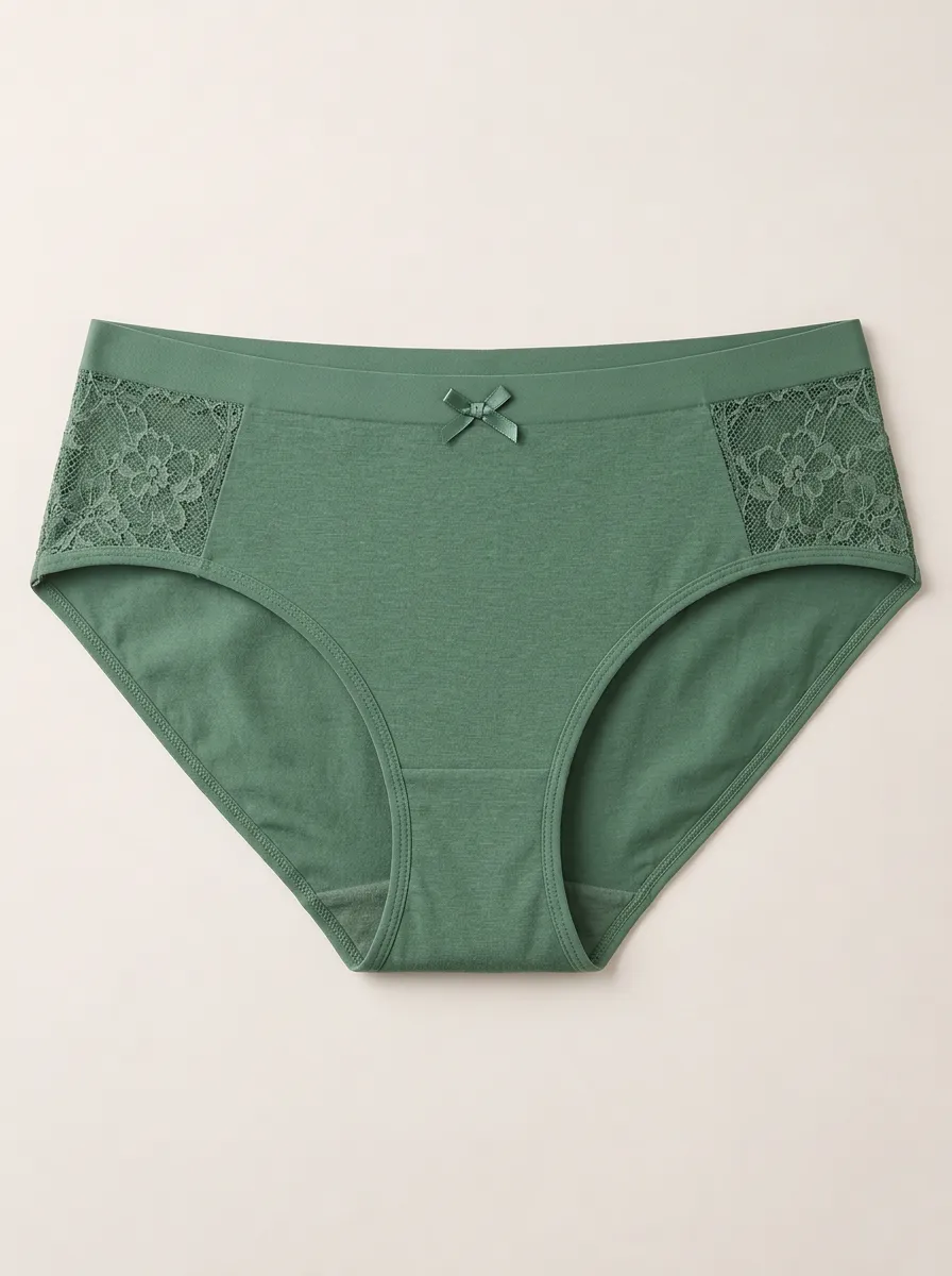 Women's Everyday Lace Trim Bow Detail Panties