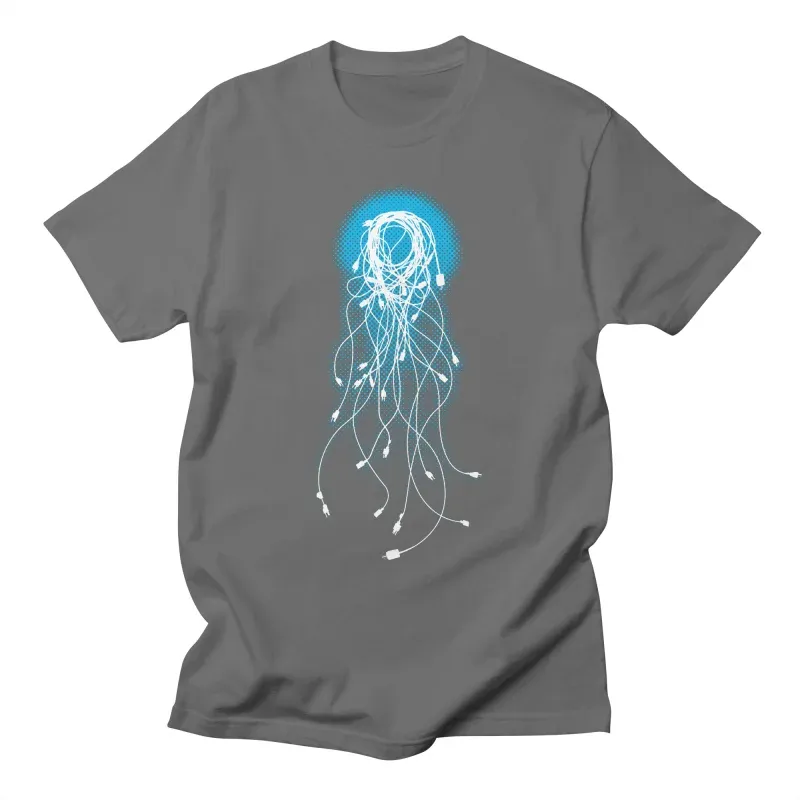 Luminous Art Jellyfish Print Short Sleeves