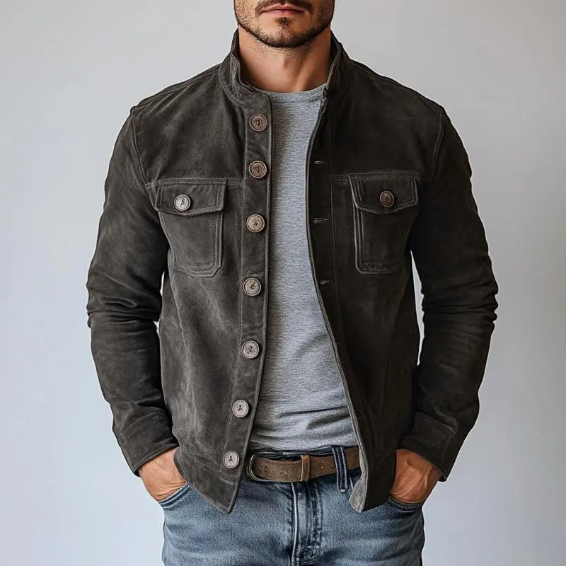 Buttoned Chore Zip Jacket