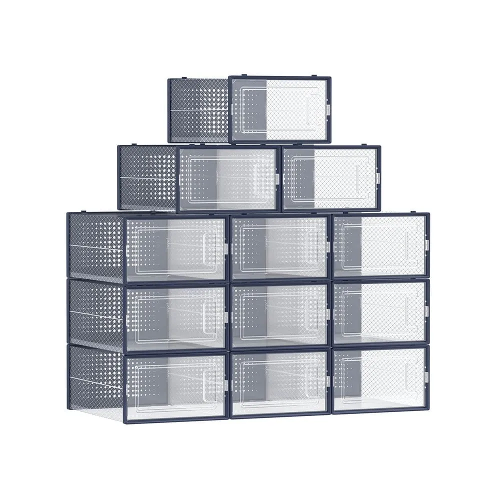 Everyday Stackable Space Saving Clear Front Shoe Storage Box