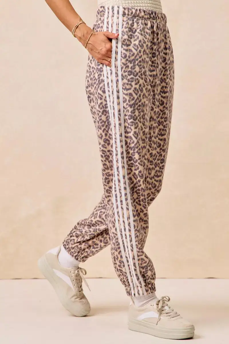 Sequin Leopard Print Relaxed Fit Cropped Pants