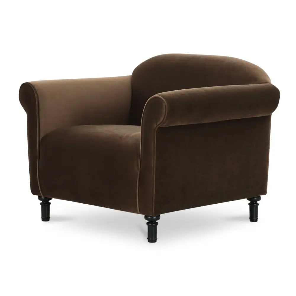 Mohair Inspired Rolled-Arm Accent Chair