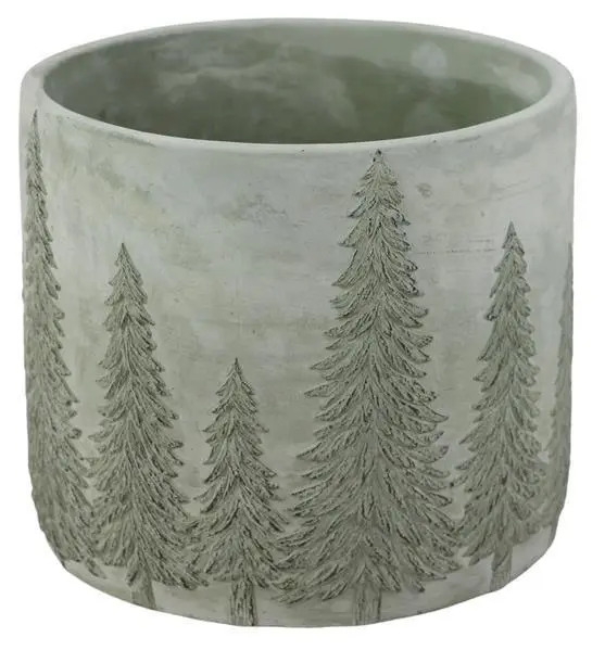 Sculpted Pine Cement Planter