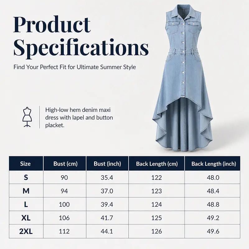 ⏰Last Day Sale 50% Off💃Women's Sleeveless Denim Dress with Asymmetrical Hem