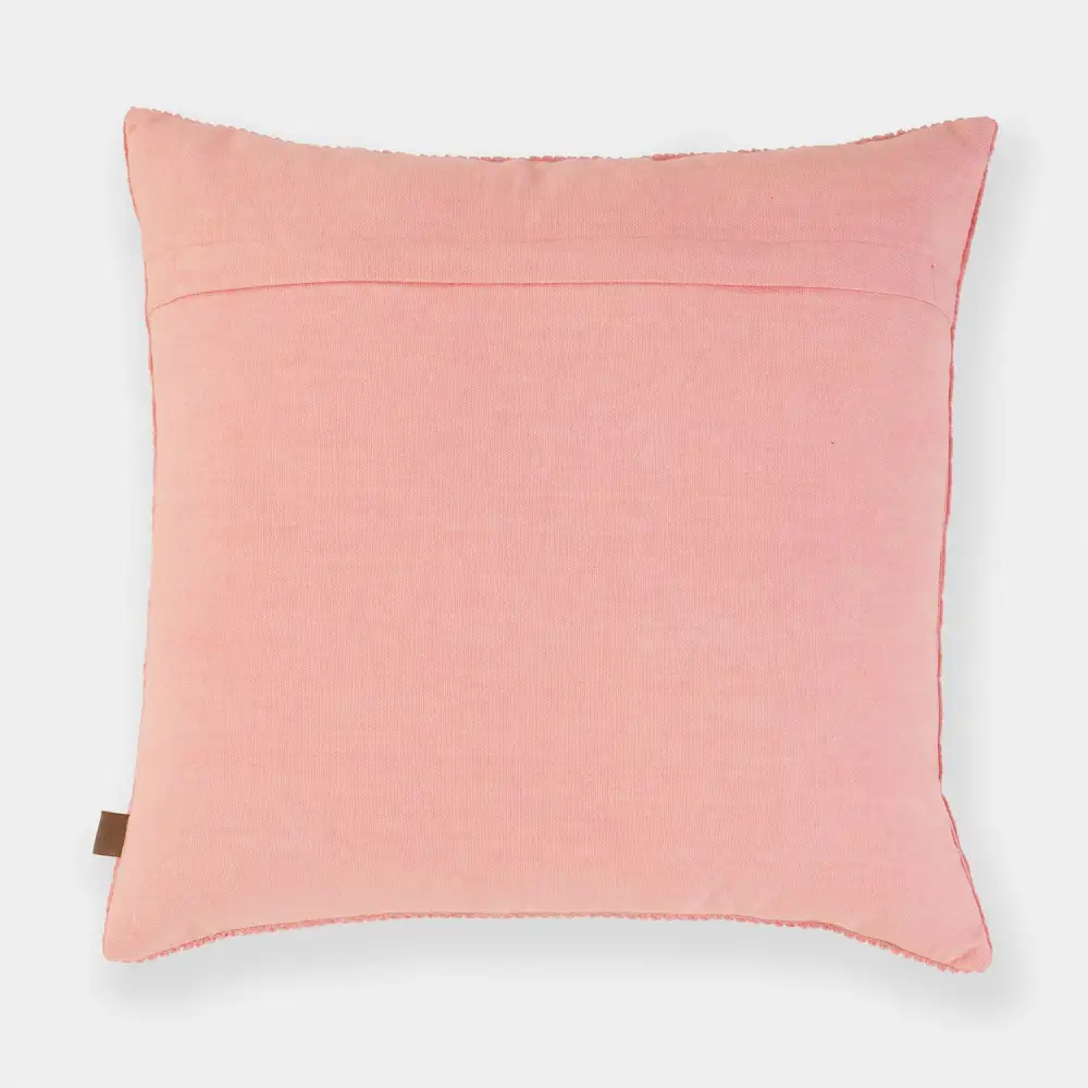 Pink Textured Square Cushion Cover