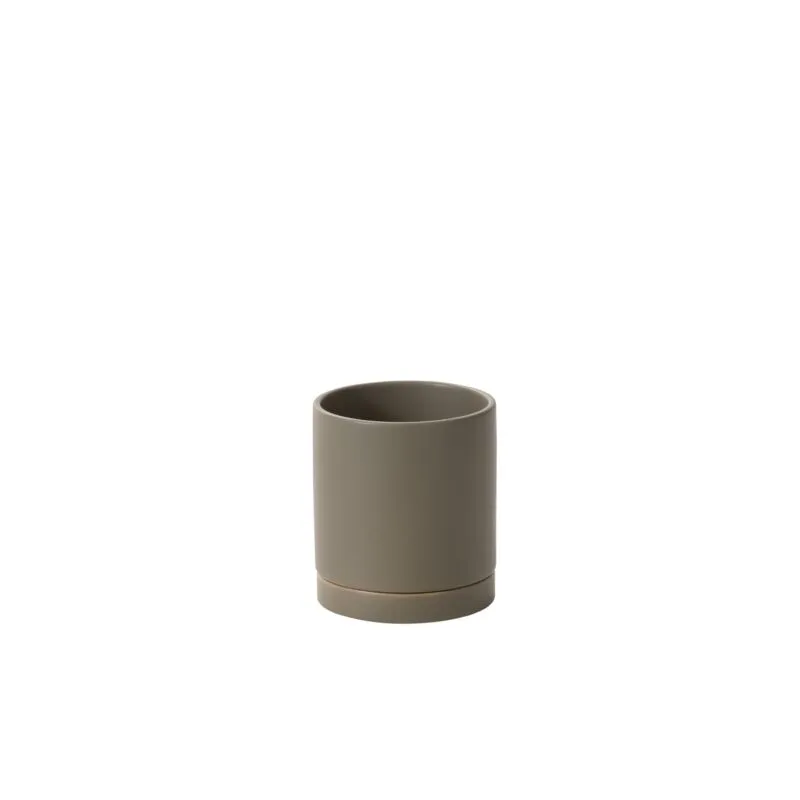 Glazed Ceramic Pot With Saucer