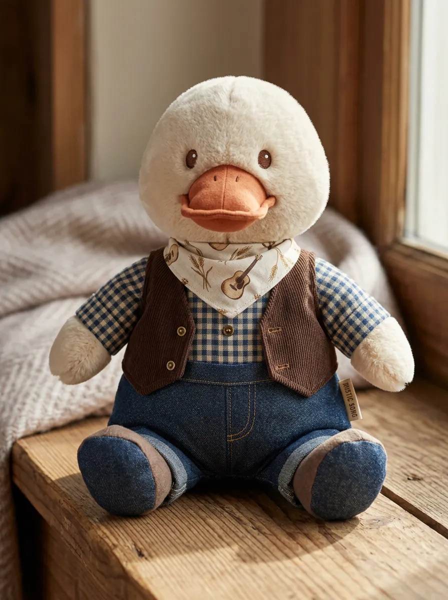 Western Music Tribute Guitar Bandana Memorial Duck Plush Toy
