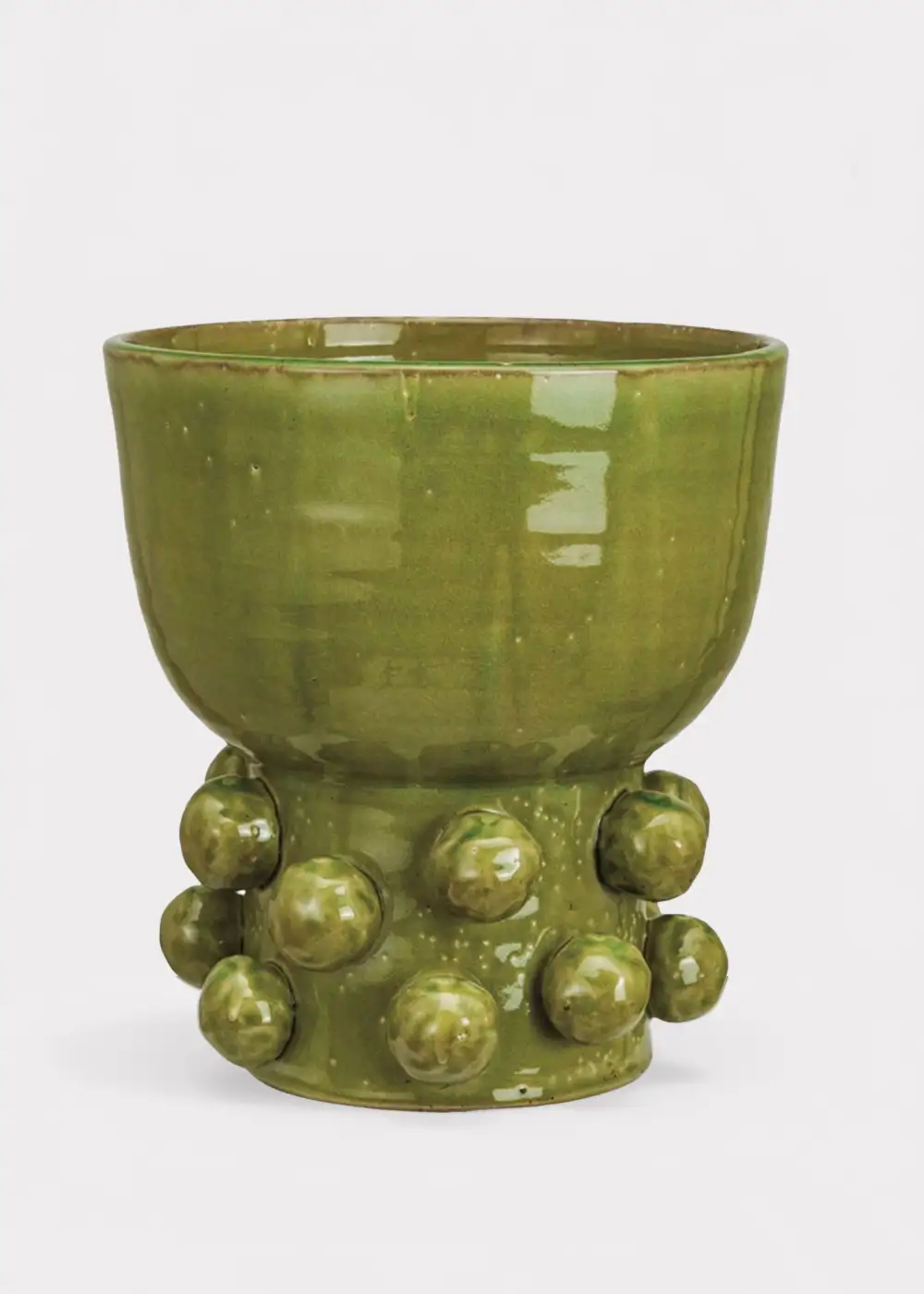 Hobnail Terra Cotta Footed Vase