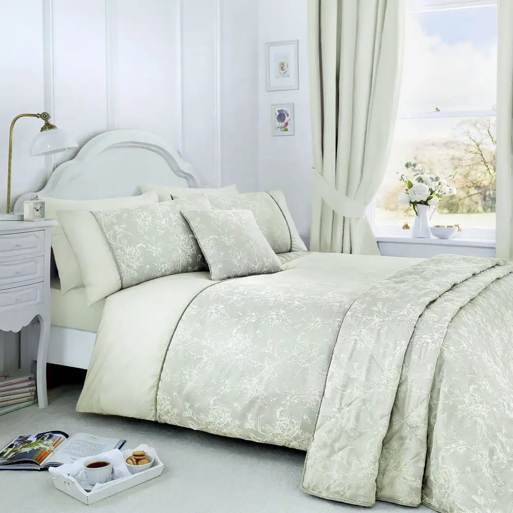 Modern Bedroom Woven Floral Cotton Duvet Cover Set
