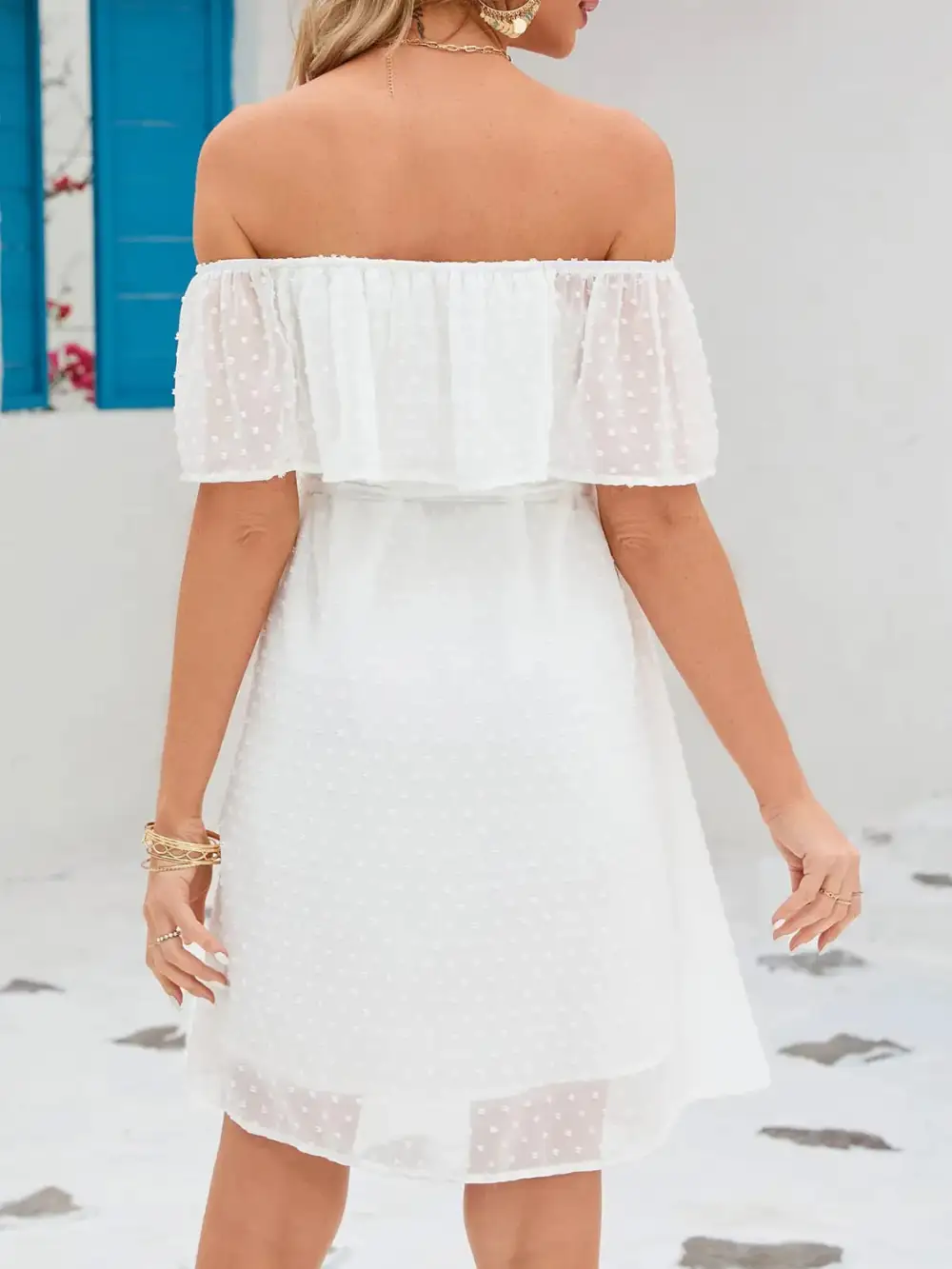 Off Should Short Mini Dress
