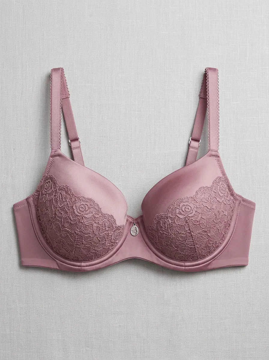 Soft-Look Underwire Lace Embroidered Detail Women's Bra