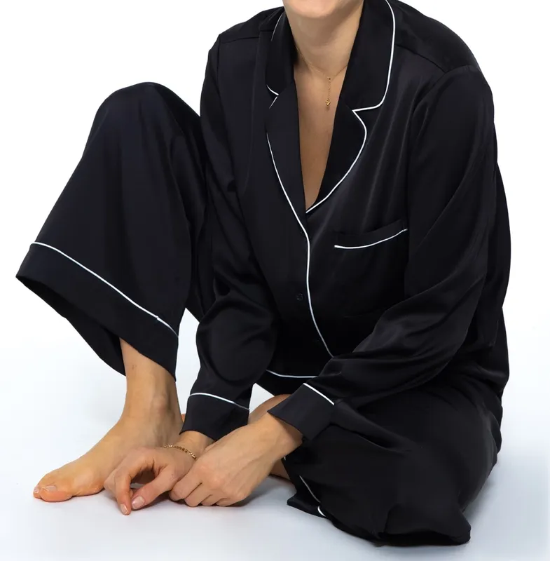 Black Satin Everyday Pants
