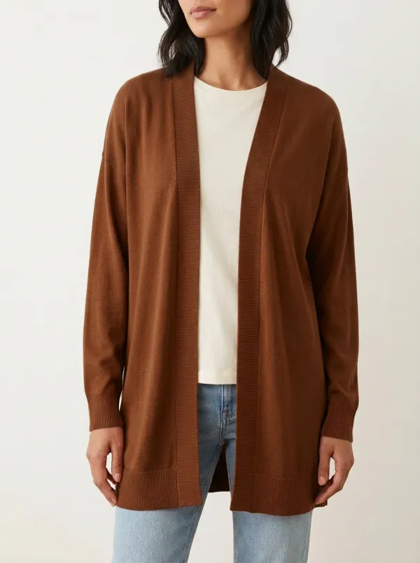 Statement Open-Front Knit Cardigan